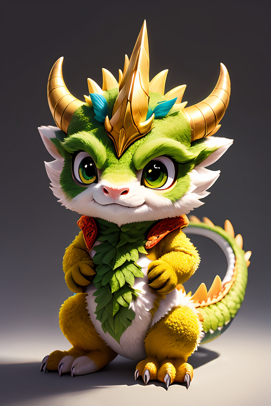 427766-3282590507-_lora_画威可爱动物园zoofun_v1.0_0.8_,masterpiece, high quality, zoofun, dragon, full body, standing, cute, yellow body, green eyes, sol.png
